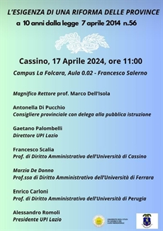 L'esigenza di una riforma delle Province a 10 anni  dalla legge 7 aprile 2014 n. 56 